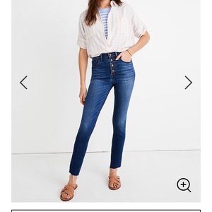 10” High Rise Skinny Crop Button front Madewell